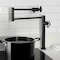 Kingston Brass Deck Mount Pot Filler Faucet with Knurled Handle, Matte Black KS4700RKX - alternate 4