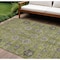 Homeroots 10' X 14' Olive Green Gray And Charcoal Oriental Washable Indoor Outdoor Area Rug 582109 - alternate 1