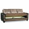 Homeroots 90" Brown Chenille Convertible Futon Sleeper Sofa And Toss Pillows With Storage 607211 - alternate 4