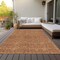 Homeroots 5' X 8' Orange And Ivory Geometric Washable Indoor Outdoor Area Rug 613573 - alternate 6