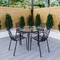Leisuremod Devon 5-Piece Aluminum Patio Dining Set, Tempered Glass Top Table & 4 Stackable Chairs, Black DT31C4BL - alternate 5