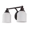 Jonathan Y Lydia 14" 2-Light Farmhouse Cottage Metal LED Vanity Light w/ Frosted Glass Shades, Oil Rubbed Bronze JYL7550C - alternate 8
