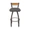 Holland Bar Stool Co Revelle 30in Swivel Bar Stool with Bronze Finish, Medium Back and Graph Coal Seat 881 - alternate 5