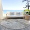 Homeroots 8' Linen And Gray Round Abstract Washable Indoor Outdoor Area Rug 606033 - alternate 5