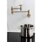 Kingston Brass Wall Mount Pot Filler Faucet with Knurled Handle, Antique Brass KS3103RKZ - alternate 4