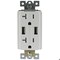 Automation Systems Interconnect Wall Outlet 20 Amp Tamper Resistant, with USB Charging Ports 5 Amp, White, Includes Wall Plate ATUR5.0-20-W - alternate 4