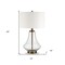 Homeroots 23" Brass Glass Table Lamp With White Drum Shade 524354 - alternate 4