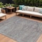 Homeroots 8' X 10' Pewter And Gray Aztec Washable Indoor Outdoor Area Rug 615557 - alternate 1