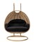 Leisuremod Mendoza Light Brown Wicker Hanging 2 person Egg Swing Chair with Black Cushions MSCLBR-53BL - alternate 6
