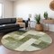 Homeroots 8' Sage And Fern Green Round Geometric Washable Indoor Outdoor Area Rug 605869 - alternate 5