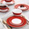 Martha Stewart Gold Rimmed 12 Piece Fine Ceramic Dinnerware Set in Red 97244.12 - alternate 2