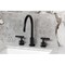 Kingston Brass Widespread Bathroom Faucet with Knurled Handle and Brass Pop-Up, Matte Black KS8920KNL - alternate 4