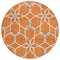 Homeroots 8' Orange And Ivory Round Geometric Washable Indoor Outdoor Area Rug 613027 - alternate 4