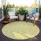 Homeroots 8' Yellow And Ivory Round Geometric Washable Indoor Outdoor Area Rug 599324 - alternate 3