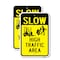 Signmission Slow High Traffic Area, 12'' X 18'' 2 Signs, Heavy Gauge Aluminum, 2PK A-1218-2PACK-24733 - alternate 1