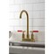 Kingston Brass Double-Handle 4" Centerset Bar Faucet, Brushed Brass KB8497CKL - alternate 5