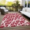 Homeroots 8' X 10' Red and White Abstract Washable Non Skid Indoor Outdoor Area Rug 559322 - alternate 3