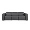 Homeroots 104" Dark Gray Top Grain Leather Reclining Metal USB Sofa 720388 - alternate 1