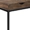 Homeroots 10.25" X 15.75" X 24.5" Brown Finish Drawer And Black Metal Accent Table 333187 - alternate 3