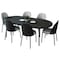 Leisuremod 70.9 in W, 29.5 in L, Manufactured Wood/Steel/Velvet, Black/Platinum Blue TT70-CBL18-BU - alternate 1