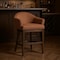 Homeroots 40" Brown Fabric and Solid Wood Bar Height Swivel Bar Chair 632505 - alternate 1