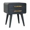 Homeroots 22" Black Solid Wood Two Drawer Nightstand 651871 - alternate 6