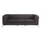 Homeroots 93" Brown Italian Leather Chesterfield Sofa With Silver Legs 476527 - alternate 1