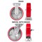 Hyw Products Heavy Duty Caster Set 8in Red Polyurethane on Cast Iron Wheels, 2 Rigid & 2 Swivel with Brake, 4PK 40-80R-A1-PC-2,40-80S-A1-PC-TB-2 (R) - alternate 3
