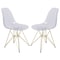 Leisuremod Cresco Plastic Dining Side Chair with Gold Base, Clear, 2PK CR19CLG2 - alternate 1