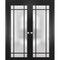 Sartodoors Solid French Double Doors Frosted Glass Planum 2112 Black 48x84 (2* 24x84) Solid Core PLANUM2112DD-BLK-48 x 84 (2* 24x84)-Butterfly - alternate 1