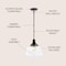 Jonathan Y Schoolhouse 14" 1-Light Bohemian Farmhouse Iron/Glass LED Pendant, Oil Rubbed Bronze/Clear JYL7585A - alternate 5