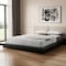 Homeroots Black and Gray Wood And Faux Leather King Bed Frame With Attached Nightstands 486267 - alternate 3