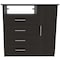 Homeroots 36" Black Manufactured Wood Four Drawer Combo Dresser 477811 - alternate 1