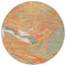 Homeroots 8' Orange Green And Beige Round Abstract Washable Indoor Outdoor Area Rug 602655 - alternate 3