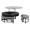 Global Furniture Usa Contemporary T42 Black Coffee Table With 3 Stools T42CT+3 STOOLS-BLK - alternate 2