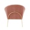 Homeroots 31" Blush And Gold Velvet Barrel Chair 534131 - alternate 7