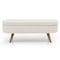 Homeroots 44" Beige and Brown Linen Upholstered Storage Bench with Flip Top 555443 - alternate 5