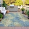 Homeroots 8' X 10' Blue And Beige Abstract Washable Indoor Outdoor Area Rug 630678 - alternate 3