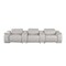 Homeroots 134" Light Gray Top Grain Leather Reclining USB Sofa And Storage 643717 - alternate 5
