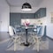 Leisuremod Bristol 5-Piece Modern Dining Set: Round MDF Table & 4 Eiffel Plastic Chairs with Chrome Legs, 5PK BTBL-35BL-CR19CLG4 - alternate 3