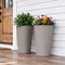 Homeroots Set of Two Brown Heavy Duty Plastic Cylindrical Planter Pots 719610 - alternate 2