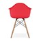 Homeroots Red And Natural Heavy Duty Plastic And Solid Wood Dining Arm Chair 520282 - alternate 4