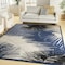 Homeroots 5' X 7' Navy Blue Ivory And Black Palm Leaf Indoor Outdoor Area Rug 550534 - alternate 3