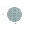 Homeroots 8' Teal Blue Green And Ivory Round Oriental Washable Indoor Outdoor Area Rug 597712 - alternate 6