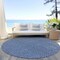 Homeroots 8' Navy Blue And Ivory Round Geometric Washable Indoor Outdoor Area Rug 595663 - alternate 6