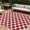 Homeroots 10' X 14' Red And Ivory Polka Dot Washable Indoor Outdoor Area Rug 614940 - alternate 1