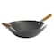 Kenmore Hammond 14 Inch Flat Bottom Carbon Steel Wok in Black with Wooden Handles 126335.01 - alternate 1