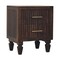 Homeroots 22" Brown Solid Wood Two Drawer Nightstand 701719 - alternate 4