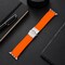 Elegani Rubber Band Compatible with Apple Watch 49mm, Orange, Silver, Black, Rose Gold, Yellow Gold Buckle SFRBQR-ORG-49 - alternate 2