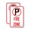 Signmission No Parking Symbol, 18'' X 24'' 2 Signs, Heavy Gauge Aluminum, 2PK A-1824-2PACK-24653 - alternate 1